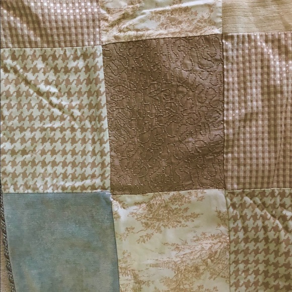 Baby patchwork Toile blanket, crib skirt 3 valance - Picture 2 of 8